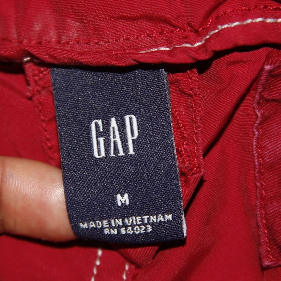 Gap Cargo Pants Mens M Red Utility Gorpcore Techwear Wide Leg Zipper Hem - Picture 7 of 9